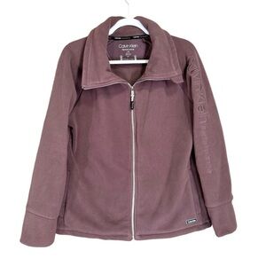 Calvin Klein Dusty Plum/Dark Pink Mauve Tech Fleece Jacket Size Large